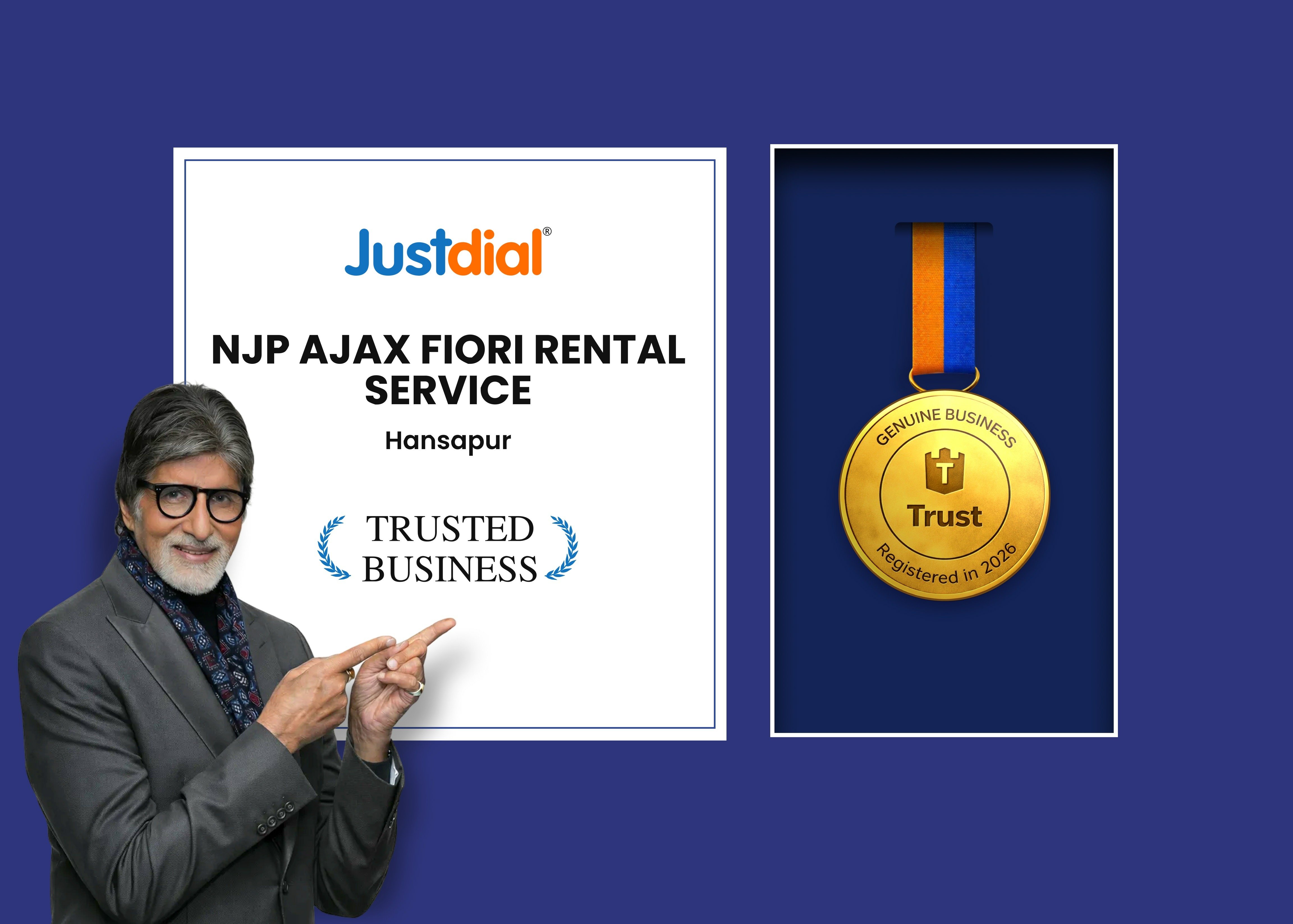 Justdial Trusted Business Certificate - NJP Ajax Fiori Rental Service